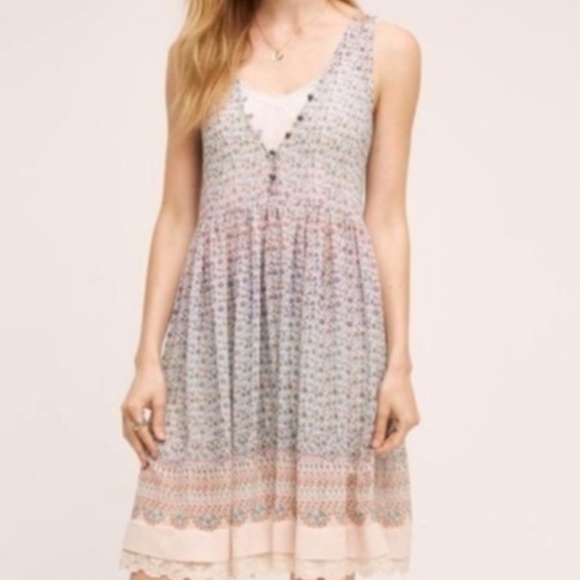 ANTHROPOLOGIE MAEVE VIOLETTA FLORAL SLIP DRESS - Picture 4 of 16